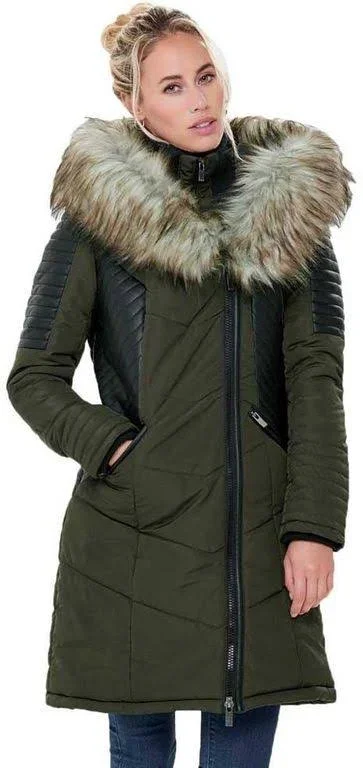 Only Linette Fur Coat - Black - Long Coats