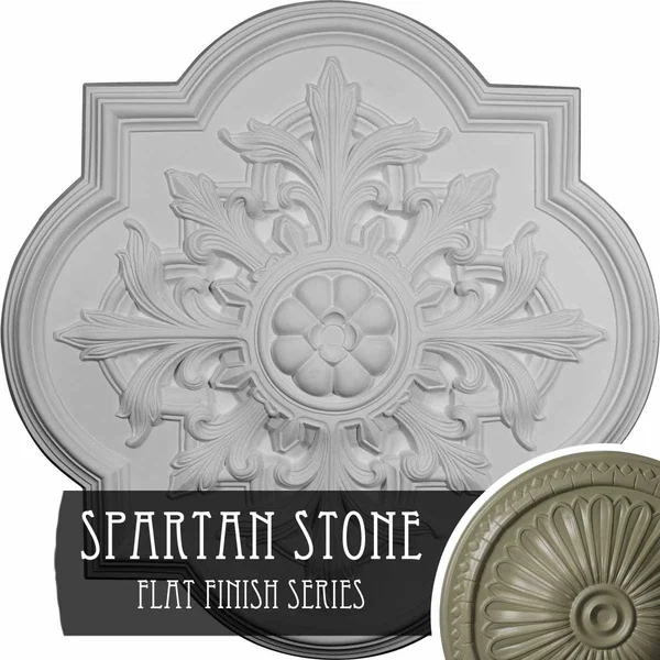 31 1/4x22OD x 2x22P Bonetti Ceiling Medallion (Fits Canopies Up to 7 3/8x22), Hand-Painted Spartan Stone