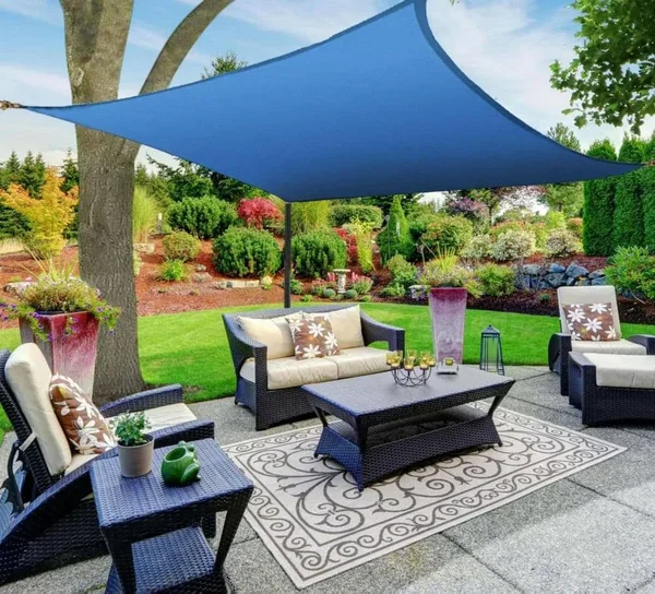 Boen 12& Square Shade Sail; Blue