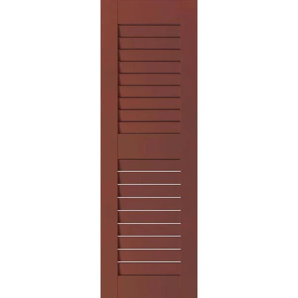 Ekena Millwork 15 in. x 39 in. Exterior Real Wood Western Red Cedar Open Louvered Shutters Pair Country Redwood
