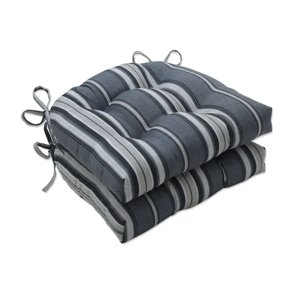 Pillow Perfect - Terrace Noir Reversible Chair Pad (Set of 2)