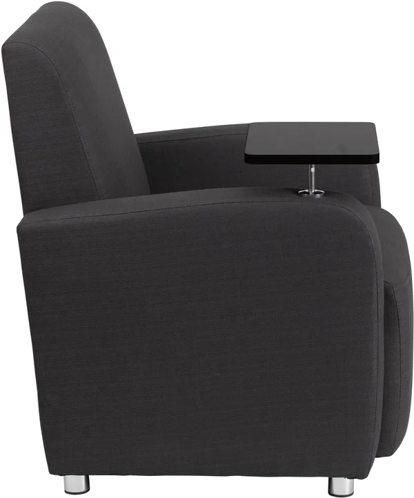 Flash Furniture Fabric Guest Chair with Tablet Arm and Chrome Legs, Gray