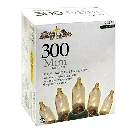 Brite Star 300 Count Mini String to String Lights Green Wire Clear