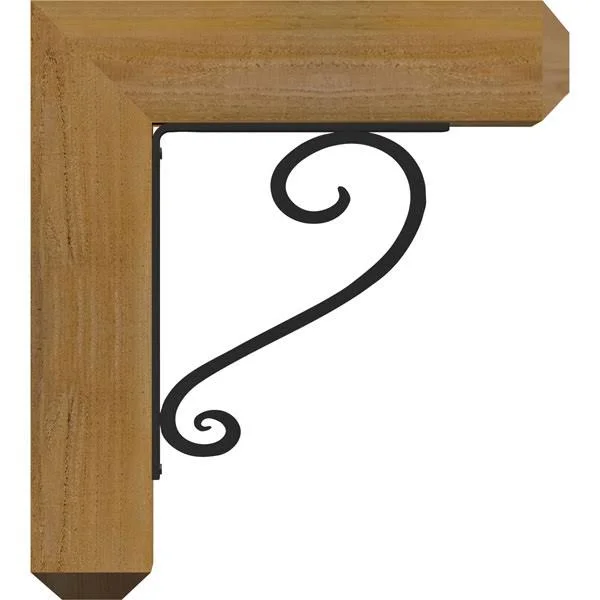 4x22W x 18x22D x 20x22H Edwards Craftsman Ironcrest Rough Sawn BRACKET - Western Red Cedar (1 1/2x22W x 10x22D x 12x22H Iron Brac