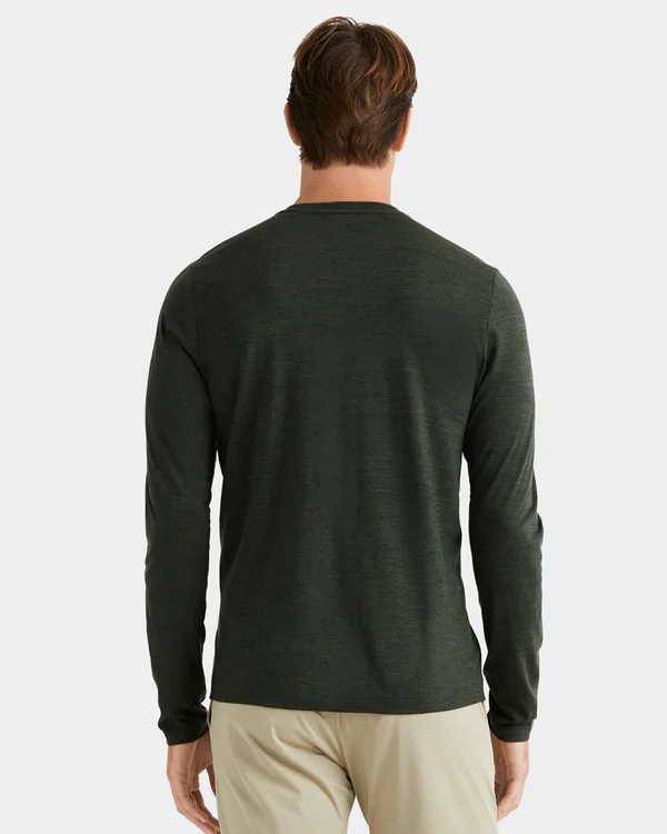 Men's Wool Henley, Rhone Trek Merino Wool Henley, Asphalt, XXL