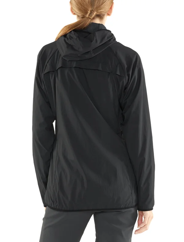 Icebreaker Women's Black/Monsoon Coriolis II Hooded Windbreaker
