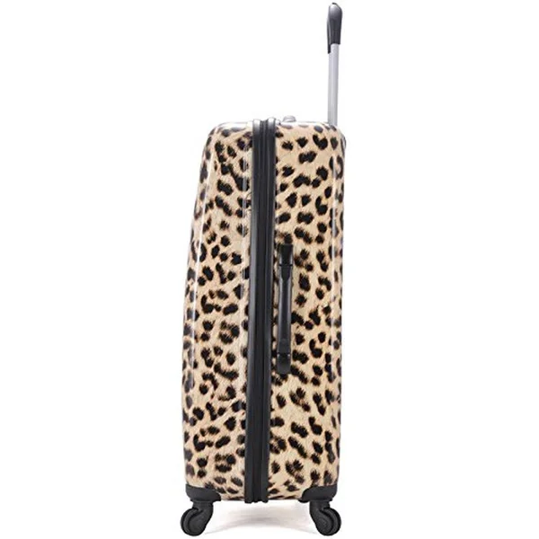 Rockland 3 Piece Polycarbonate Luggage Set - Leopard