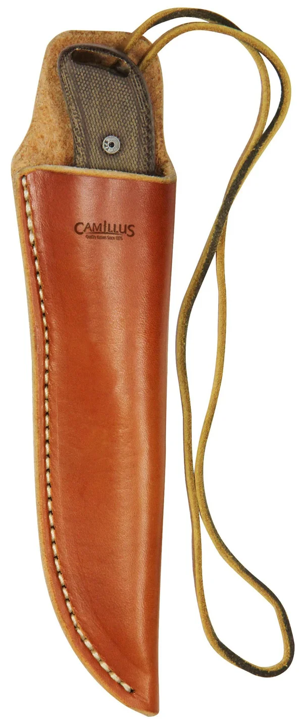 Camillus Bush Crafter with Leather Sheath Micarta Handle Plain