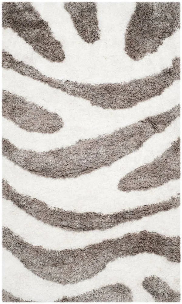Safavieh Barcelona Shag Ivory/Silver 3 ft. x 5 ft. Area Rug