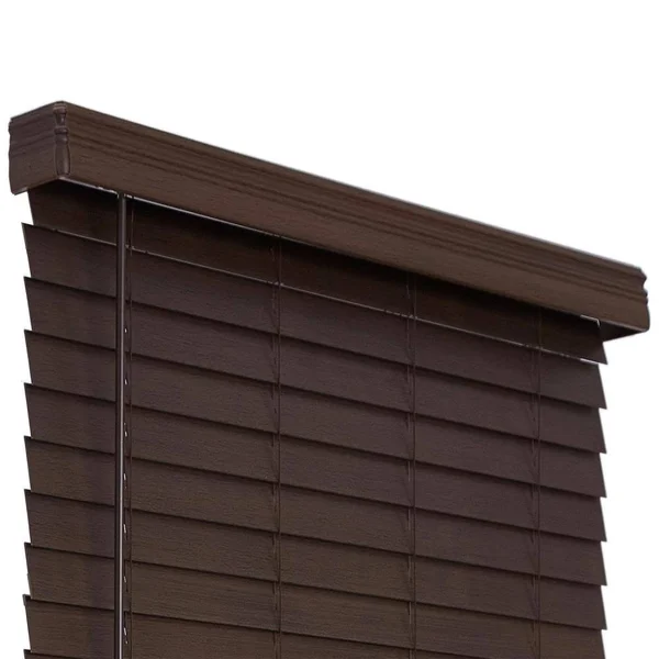 Allen + Roth 2.5-in Slat Width 50.75-in x 72-in Cordless Brown Faux Wood Room Darkening Horizontal Blinds, DFHSC5472-50.75