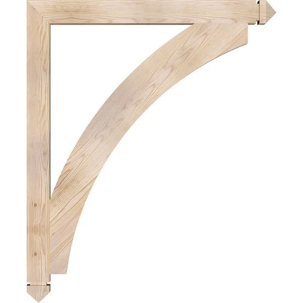 Ekena Millwork 3 1/2x22W x 38x22D x 46x22H Thorton Arts & Crafts Smooth BRACKET, Douglas Fir