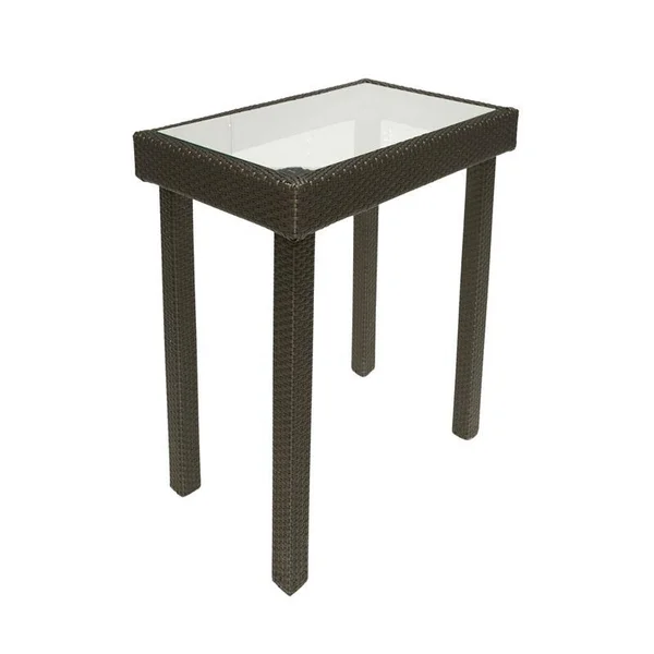 Carolina Classics Karsyn Wicker Outdoor Counter Height Bar Table in Brown - COW3648-BRW