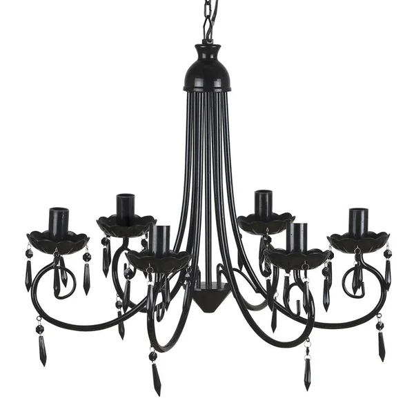 Pendant Ceiling Lamp Elegant Chandelier Black 6 Bulb Sockets 240689