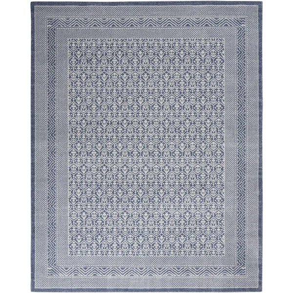 Nourison RYM01 Royal Moroccan Blue/Grey Area Rug- 8&6x22 x 12&