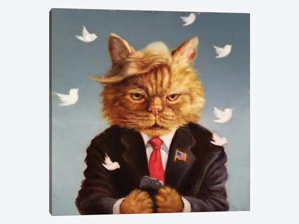 Lucia Heffernan Canvas Art Picture - Catty Remarks ( People > celebrities > Political & Historical Figures > Don