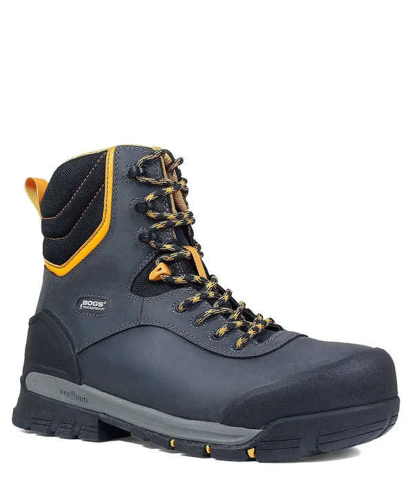 Bogs Men's Bedrock 8 inch Comp Toe Insulated Boot - 14 - Black Multi