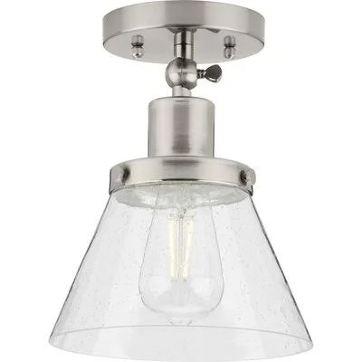 Shaded Semi Flush Mount Light Nickel by Varvara Breakwater Bay