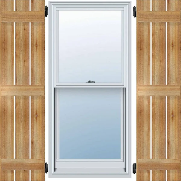 Ekena Millwork RBS06S23X058RWR 23x22W x 58x22H TimberCraft Four 5 3/8x22 Boards Spaced Board-n-Batten Shutters, Rough Sawn Weste
