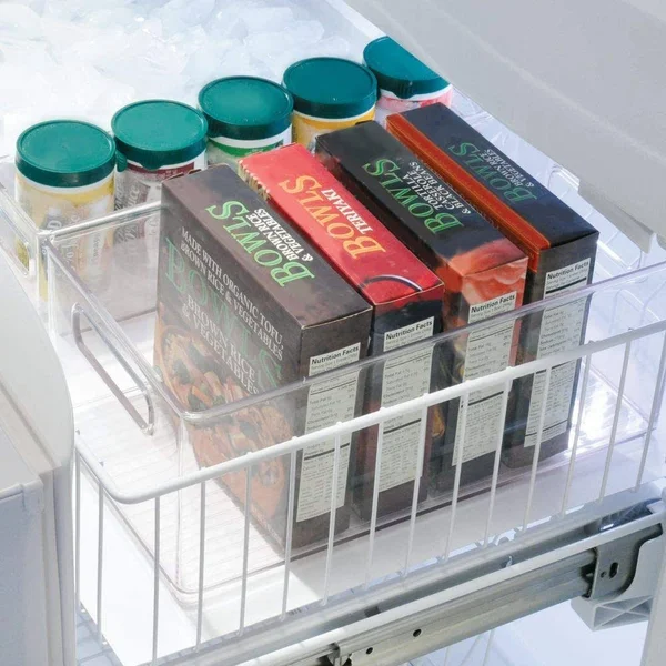 mDesign Deep Plastic Kitchen Storage Organizer Container Bin with Handles for
