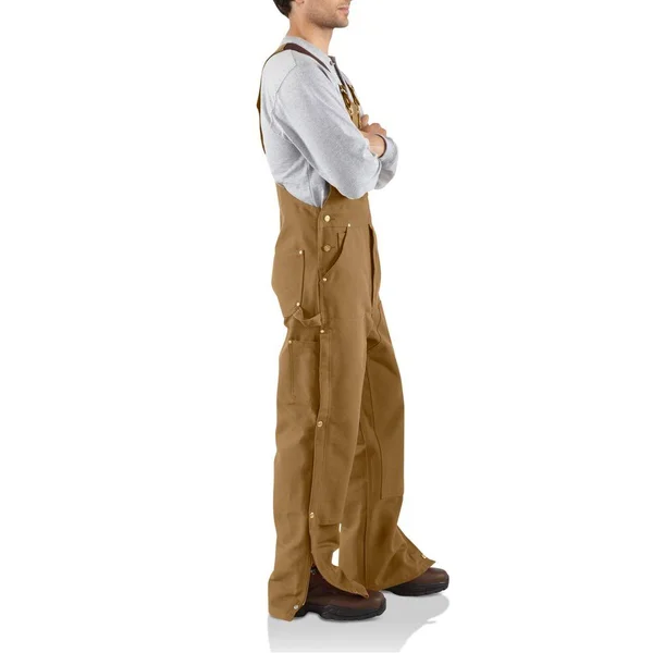 Carhartt Men's Duck Zip-to-Thigh Unlined Bib Overalls - Black