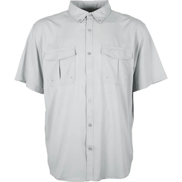 AFTCO Rangle Vented Short Sleeve Shirt - Light Gray