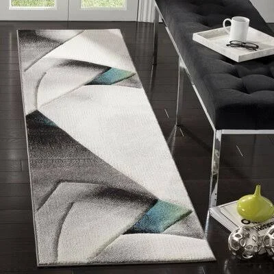 Anne Abstract Gray/Teal Area Rug Orren Ellis Rug Size: Runner 2&3x22 x 10&