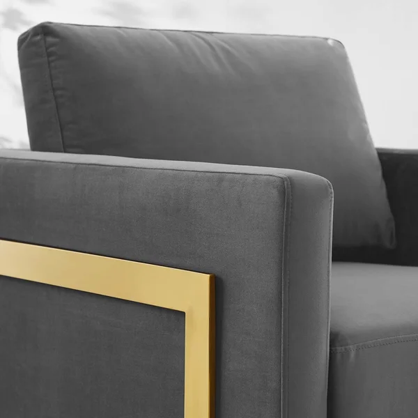 Modway Posse Performance Velvet Accent Chair - Gold Gray