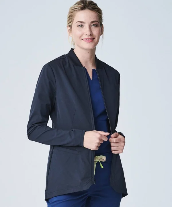 Kinetic Women's Scrub Jacket-Black-XXS