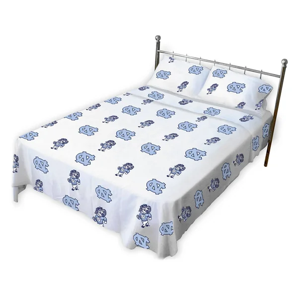 College Covers North Carolina Tar Heels Sheet Set King - White