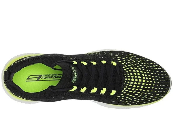 Skechers Men's GOrun MaxRoad 4 Hyper Running Shoes - Black/Lime, 8.5