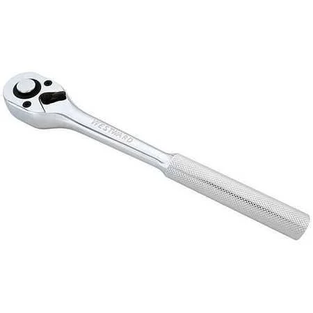 Westward 1Kej1 Hand Ratchet, 10 in, Chrome, 1/2 in