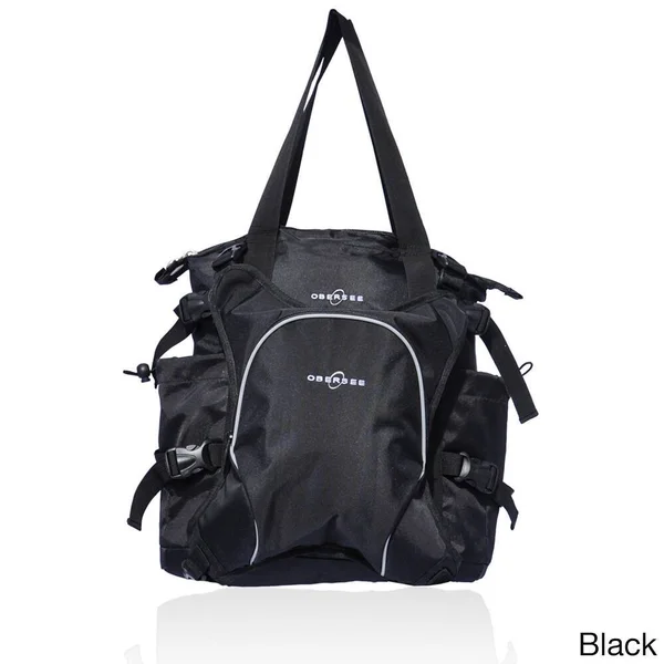 Obersee Innsbruck Diaper Bag Tote with Cooler, Black/Red