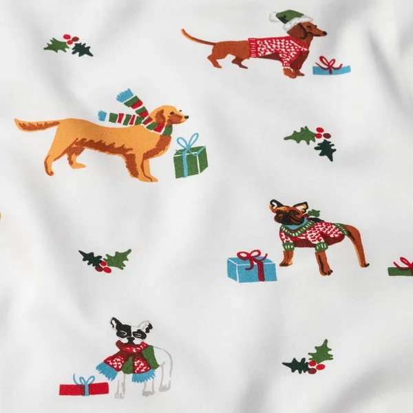 King 400 Thread Count Holiday Print Cotton Performance Sheet Set Holiday Dogs - Threshold