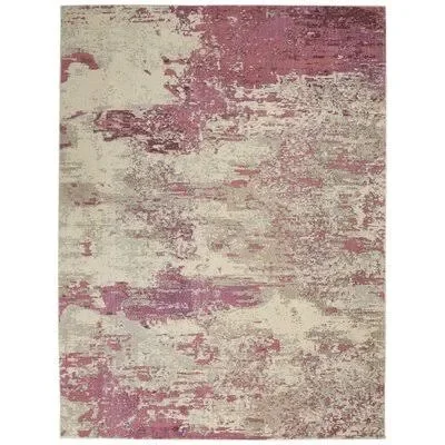 Shugart Modern Abstract Ivory/Pink Area Rug Wrought Studio Rug Size: Rectangle 7&10x22 x 10&6x22