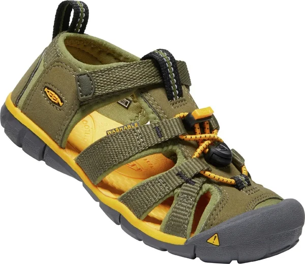 Keen Kids& Seacamp II CNX Sandal - 10 - Military Olive, Saffron