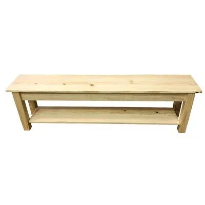 Pelagia Wood Storage Bench Loon Peak Size: 17x22 H x 66x22 W x 12x22 D - Color: Natural