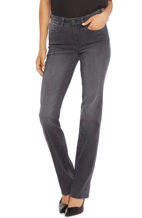 Nydj Women's Marilyn Straight Jeans in Petite in Gilt, Size: 12p