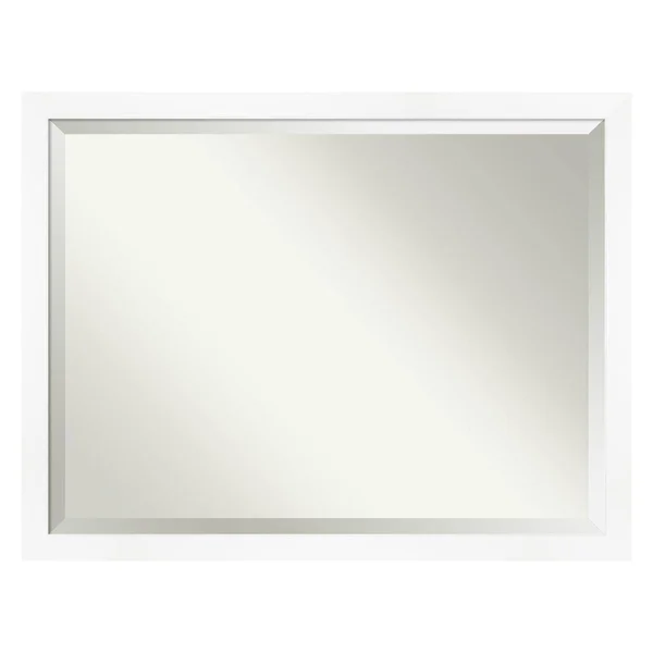 Amanti Art Narrow Cabinet White Bathroom Vanity Wall Mirror, 39x27