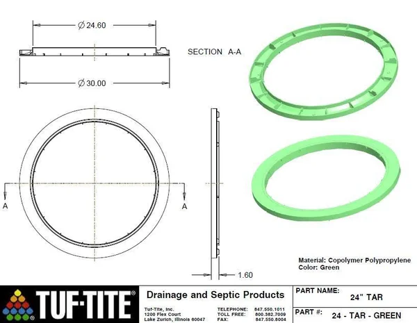 TUF Tite 24x22 Flat Septic Tank Lid