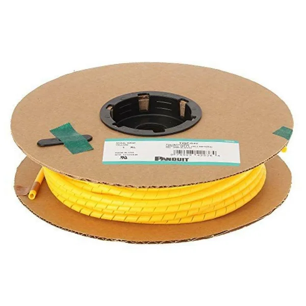 Panduit T25F-C4Y Spiral Wrap - Polyethylene, Yellow (100-Foot)