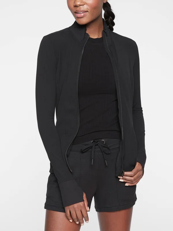 Athleta Women's Shanti Jacket in Powervita Black Regular Size XS