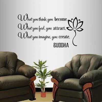 Buddha Quote What You Think You Become Wall Decal World Menagerie Color: Orange