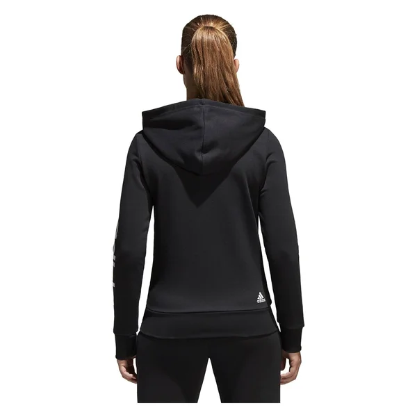 Women's adidas Essential Linear Logo Fz Hoodie - Size: Small, Black