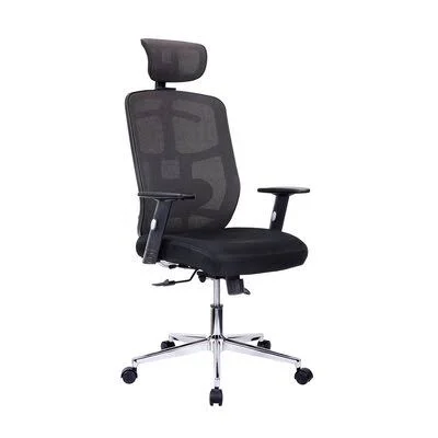 High Back Executive Mesh Office Chair with Arms - Lumbar Support and Chrome Base, Black Inbox Zero