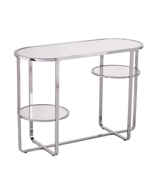 Southern Enterprises Constance Mirrored Console Table with Storage - Silver