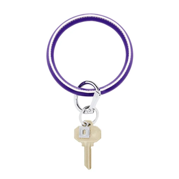 Leather Big O Key Ring, Jewel Tone Collection, Deep Purple Leather