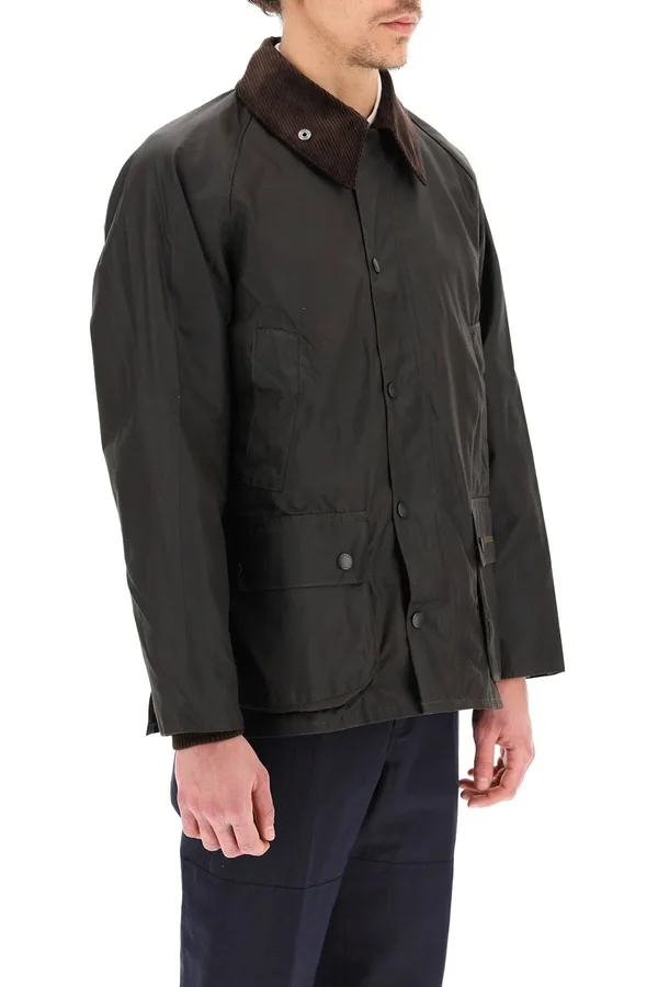 Barbour Bedale Classic Jacket in Waxed Cotton 44 Brown, Green Cotton
