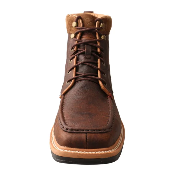Twisted x Boots Men's MLCALW1 Lite Work Lacer Alloy Toe Boot, Dark Brown Leather