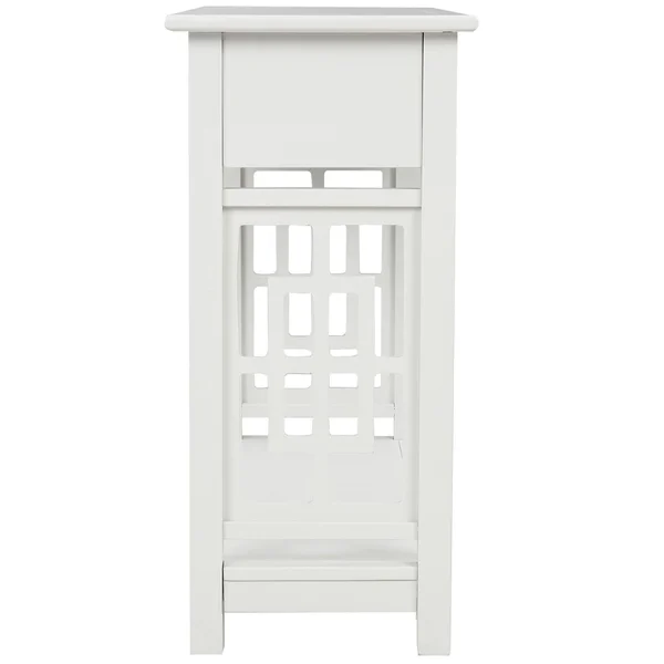 Console Table with 2 Drawers and Bottom Shelf (White)