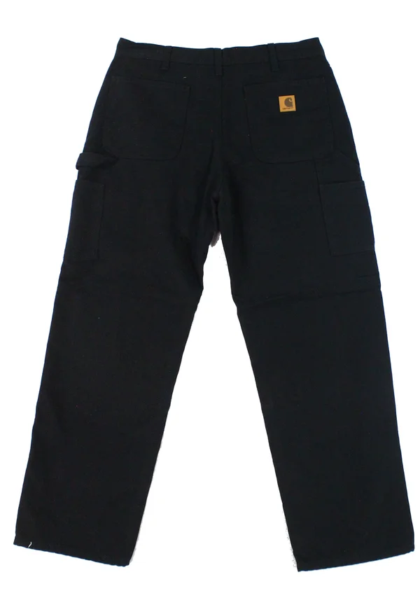 Carhartt Washed Duck Flannel Lined Work Dungaree Pants, Men's Black